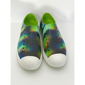 Native Jefferson Shoes Unisex M7/W9 Multicolor Tie Dye Perforated Slip On EVA
